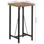 Mesa alta de hierro y madera maciza reciclada 55x55x107 cm en Mesas de comedor | Comprar online en Foru.es