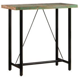 Mesa alta de hierro y madera maciza reciclada 110x55x107 cm en Mesas de comedor | Comprar online en Foru.es