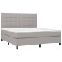 Cama box spring con colchón tela gris claro 180x200 cm de vidaXL, Camas y somieres - Ref: Foro24-3141793, Precio: 600,37 €, D...