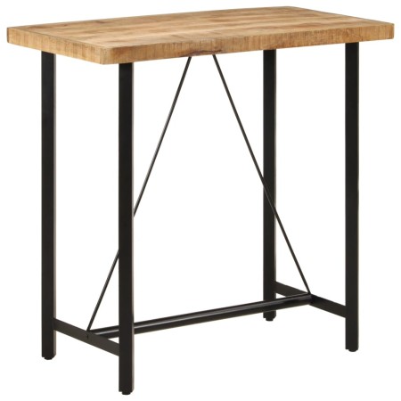 Mesa alta de hierro y madera maciza de mango 110x55x107 cm en Mesas de comedor | Comprar online en Foru.es