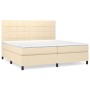 Cama box spring con colchón tela color crema 200x200 cm de vidaXL, Camas y somieres - Ref: Foro24-3141806, Precio: 591,10 €, ...