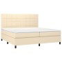 Cama box spring con colchón tela color crema 200x200 cm de vidaXL, Camas y somieres - Ref: Foro24-3141806, Precio: 591,10 €, ...