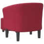 Sillón con taburete tela rojo tinto en Sillones | Comprar online en Foru.es