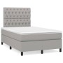 Cama box spring con colchón tela gris claro 120x200 cm de vidaXL, Camas y somieres - Ref: Foro24-3142001, Precio: 411,52 €, D...