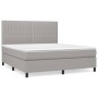 Cama box spring con colchón tela gris claro 180x200 cm de vidaXL, Camas y somieres - Ref: Foro24-3141953, Precio: 598,85 €, D...