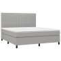 Cama box spring con colchón tela gris claro 180x200 cm de vidaXL, Camas y somieres - Ref: Foro24-3141953, Precio: 598,85 €, D...