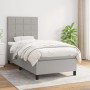 Cama box spring con colchón tela gris claro 100x200 cm de vidaXL, Camas y somieres - Ref: Foro24-3141753, Precio: 343,17 €, D...