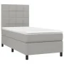 Box spring bed with light gray fabric mattress 100x200 cm by vidaXL, Beds and slatted bases - Ref: Foro24-3141753, Price: 341...
