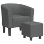 Sillón con taburete tela gris oscuro en Sillones | Comprar online en Foru.es