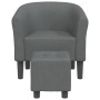 Sillón con taburete tela gris oscuro en Sillones | Comprar online en Foru.es