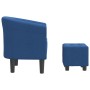Sillón con taburete tela azul en Sillones | Comprar online en Foru.es