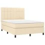 Box spring bed with cream fabric mattress 140x200 cm by vidaXL, Beds and slatted bases - Ref: Foro24-3141782, Price: 478,28 €...