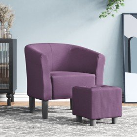 Sillón con taburete tela morado en Sillones | Comprar online en Foru.es