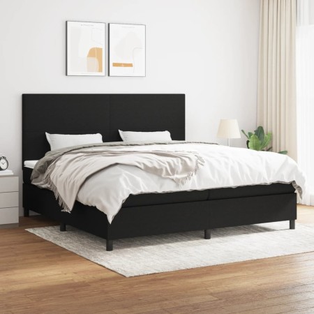 Cama box spring con colchón tela negro 200x200 cm de vidaXL, Camas y somieres - Ref: Foro24-3141643, Precio: 642,74 €, Descue...