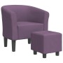 Sillón con taburete tela morado en Sillones | Comprar online en Foru.es