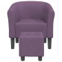 Sillón con taburete tela morado en Sillones | Comprar online en Foru.es