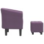 Sillón con taburete tela morado en Sillones | Comprar online en Foru.es