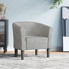 Sillón de terciopelo gris claro en Sillones | Comprar online en Foru.es