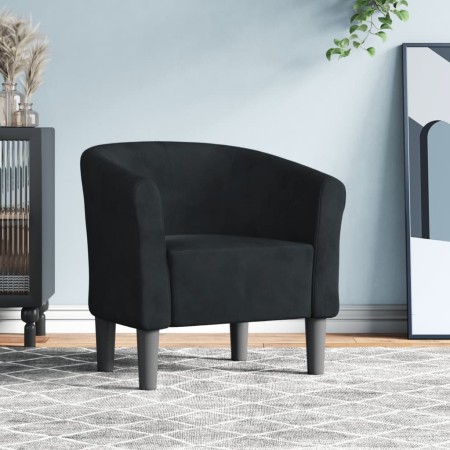 Sillón de terciopelo negro en Sillones | Comprar online en Foru.es