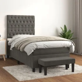 Boxspringbett mit dunkelgrauer Samtmatratze 90x190 cm von vidaXL, Betten und Lattenroste - Ref: Foro24-3137996, Preis: 341,83...