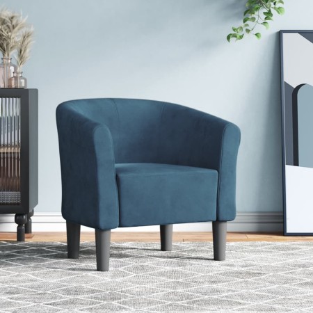 Sillón de terciopelo azul oscuro en Sillones | Comprar online en Foru.es