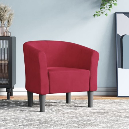 Sillón de terciopelo rojo tinto en Sillones | Comprar online en Foru.es