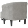 Sillón con taburete terciopelo gris claro en Sillones | Comprar online en Foru.es