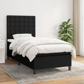 Cama box spring con colchón tela negro 90x200 cm de vidaXL, Camas y somieres - Ref: Foro24-3142067, Precio: 335,52 €, Descuen...