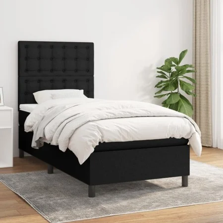 Boxspringbett mit schwarzer Stoffmatratze 90x200 cm von vidaXL, Betten und Lattenroste - Ref: Foro24-3142067, Preis: 335,52 €...