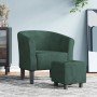 Sillón con taburete terciopelo verde oscuro en Sillones | Comprar online en Foru.es