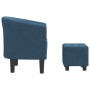Sillón con taburete terciopelo azul oscuro en Sillones | Comprar online en Foru.es