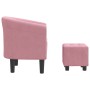 Sillón con taburete terciopelo rosa en Sillones | Comprar online en Foru.es