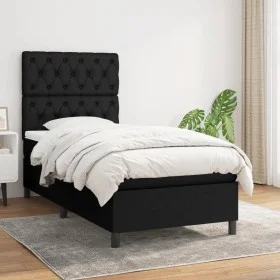 Cama box spring con colchón tela negro 80x200 cm de vidaXL, Camas y somieres - Ref: Foro24-3141971, Precio: 321,56 €, Descuen...