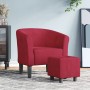 Sillón con taburete terciopelo rojo tinto en Sillones | Comprar online en Foru.es