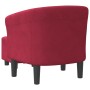 Sillón con taburete terciopelo rojo tinto en Sillones | Comprar online en Foru.es