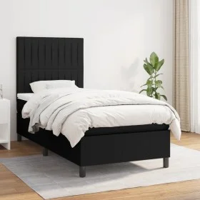 Box spring bed with black fabric mattress 90x200 cm by vidaXL, Beds and slatted bases - Ref: Foro24-3141907, Price: 327,01 €,...