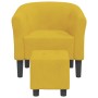 Sillón con taburete terciopelo amarillo en Sillones | Comprar online en Foru.es