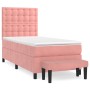 Cama box spring con colchón terciopelo rosa 80x200 cm de vidaXL, Camas y somieres - Ref: Foro24-3138054, Precio: 356,47 €, De...