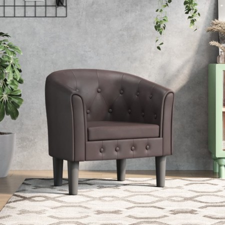 Sillón cuero sintético marrón en Sillones | Comprar online en Foru.es
