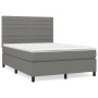 Cama box spring con colchón tela gris oscuro 140x200 cm de vidaXL, Camas y somieres - Ref: Foro24-3141858, Precio: 482,86 €, ...