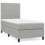 Cama box spring con colchón tela gris claro 90x190 cm de vidaXL, Camas y somieres - Ref: Foro24-3141577, Precio: 314,78 €, De...