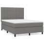 Cama box spring con colchón tela gris oscuro 140x200 cm de vidaXL, Camas y somieres - Ref: Foro24-3141778, Precio: 499,63 €, ...