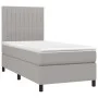 Box spring bed with light gray fabric mattress 90x190 cm by vidaXL, Beds and slatted bases - Ref: Foro24-3141897, Price: 300,...