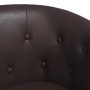 Sillón con taburete cuero sintético marrón en Sillones | Comprar online en Foru.es