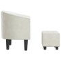 Sillón con taburete cuero sintético blanco en Sillones | Comprar online en Foru.es