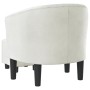 Sillón con taburete cuero sintético blanco en Sillones | Comprar online en Foru.es