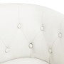 Sillón con taburete cuero sintético blanco en Sillones | Comprar online en Foru.es