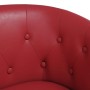 Sillón diseño de cubo con reposapiés cuero sintético rojo tinto en Sillones | Comprar online en Foru.es