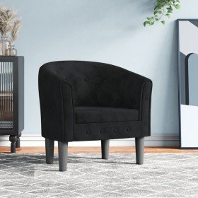 Sillón de terciopelo negro en Sillones | Comprar online en Foru.es