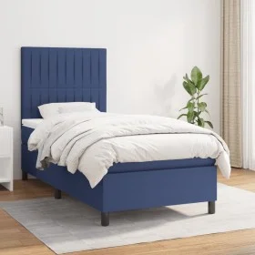 Cama box spring con colchón tela azul 90x200 cm de vidaXL, Camas y somieres - Ref: Foro24-3141911, Precio: 328,72 €, Descuent...